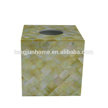 Seashell Perle Schale Tissue-Boxen Gold Shell quadratischen goldenen Gewebe-Box